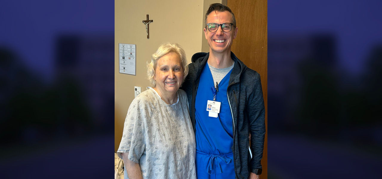 Cornerstone Specialty Hospital Broken Arrow patient Sally poses with her care team